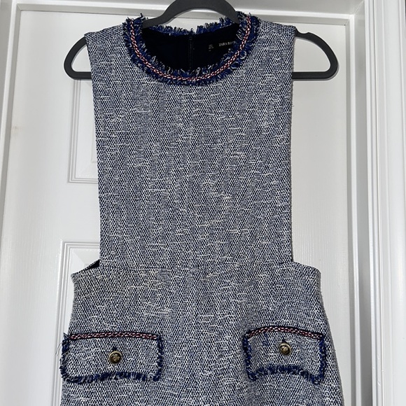 Zara blue tweed mini dress - Picture 6 of 15